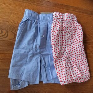 J.Crew Boxer Shorts Men's Small 2 Pair Red Heart & Blue Pattern Boxers‎ NWT